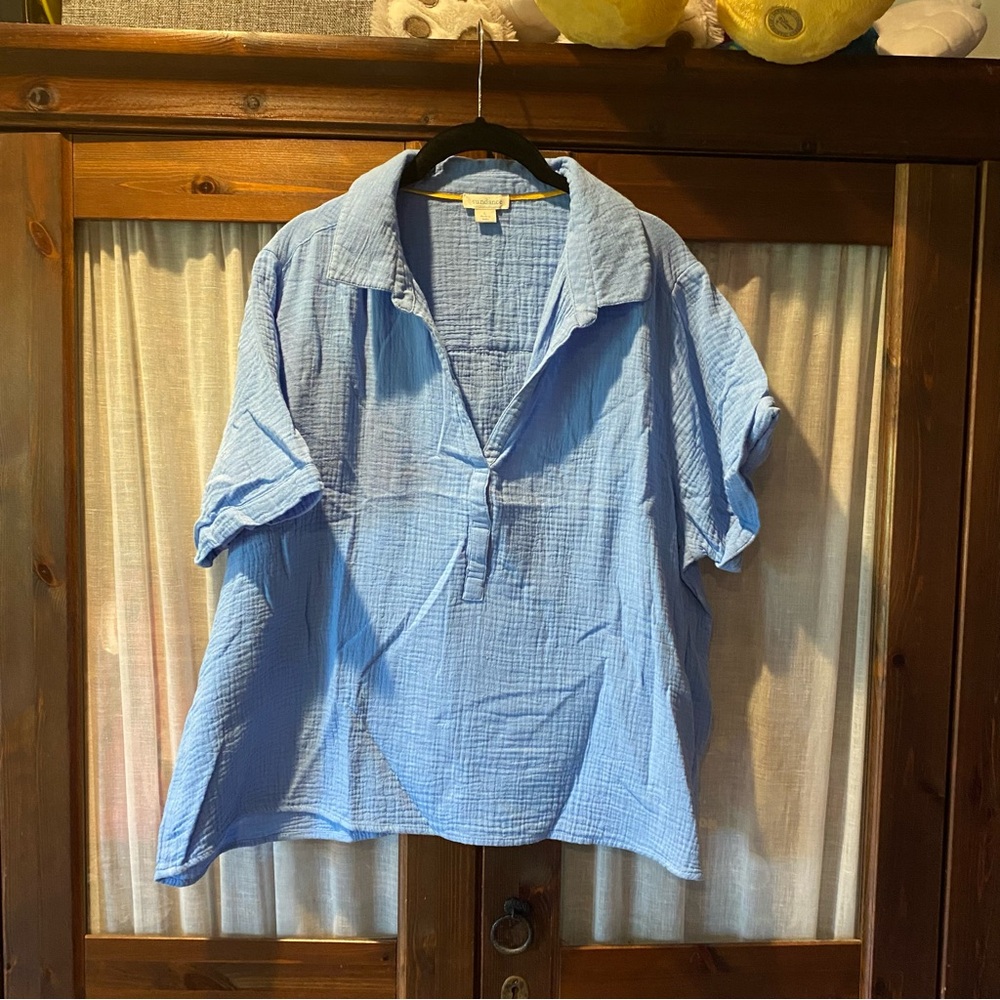 Sundance gauze short sleeve pull over